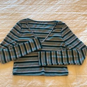 Striped V Neck Shirt